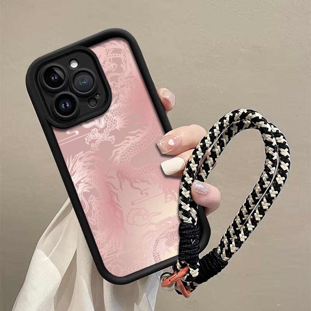 Lanyard Phone Strap - Pale White Dragon Pattern Strap Rope