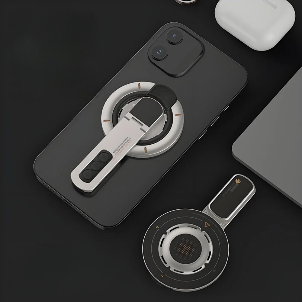 Desk Phone Stand - Double‑Sided Magnetic Phone Ring Stand, 360°