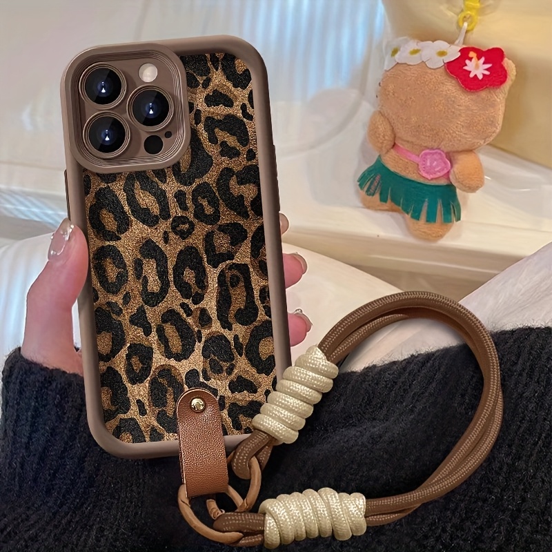 Lanyard Phone Strap - Wrist Strap Leopard Print Phone Case