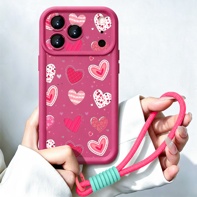 Love Hearts Pattern With Strap - огляд і ціна Lanyard Phone Strap