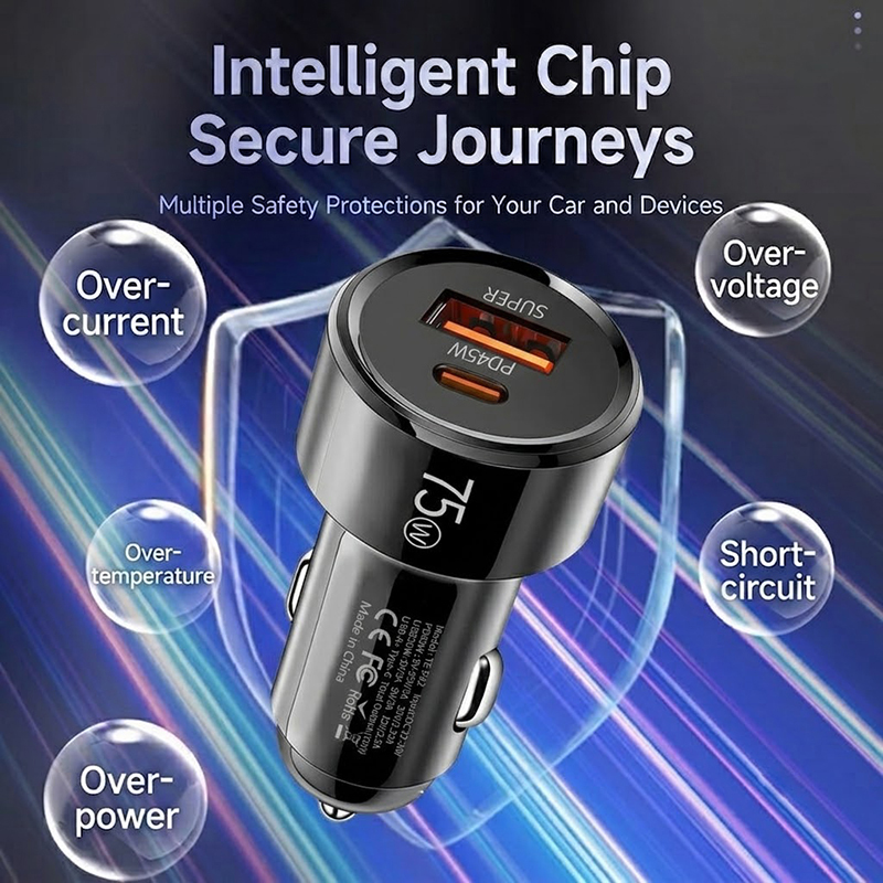 75W Dual Port Car Charger PD 4 - огляд і ціна Usb C Hub