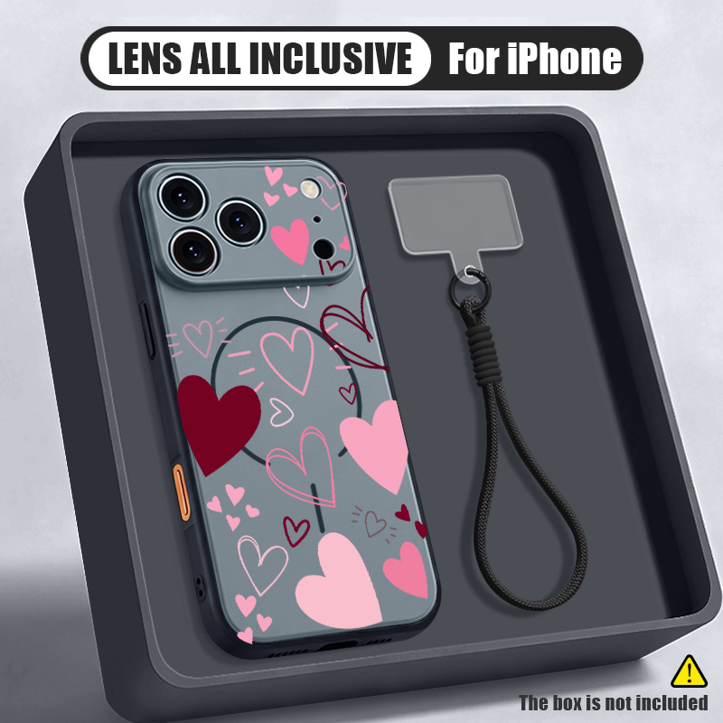 Love Heart Pattern Magnetic Ph - огляд і ціна Lanyard Phone Strap